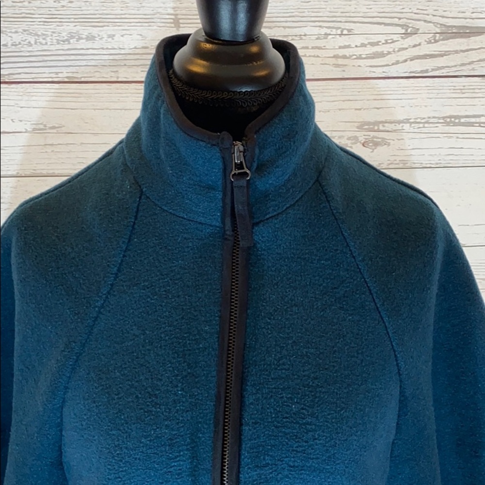 Old Navy Lightweight Wool Blend Coat with 3/4 Length Sleeves Teal Size Small